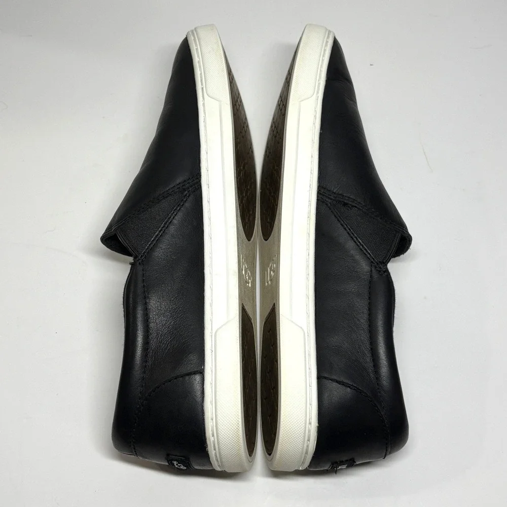 UGG Black Women's 9 Kitlyn Leather Slip On Sneakers Shoes Cozy‎ Lined